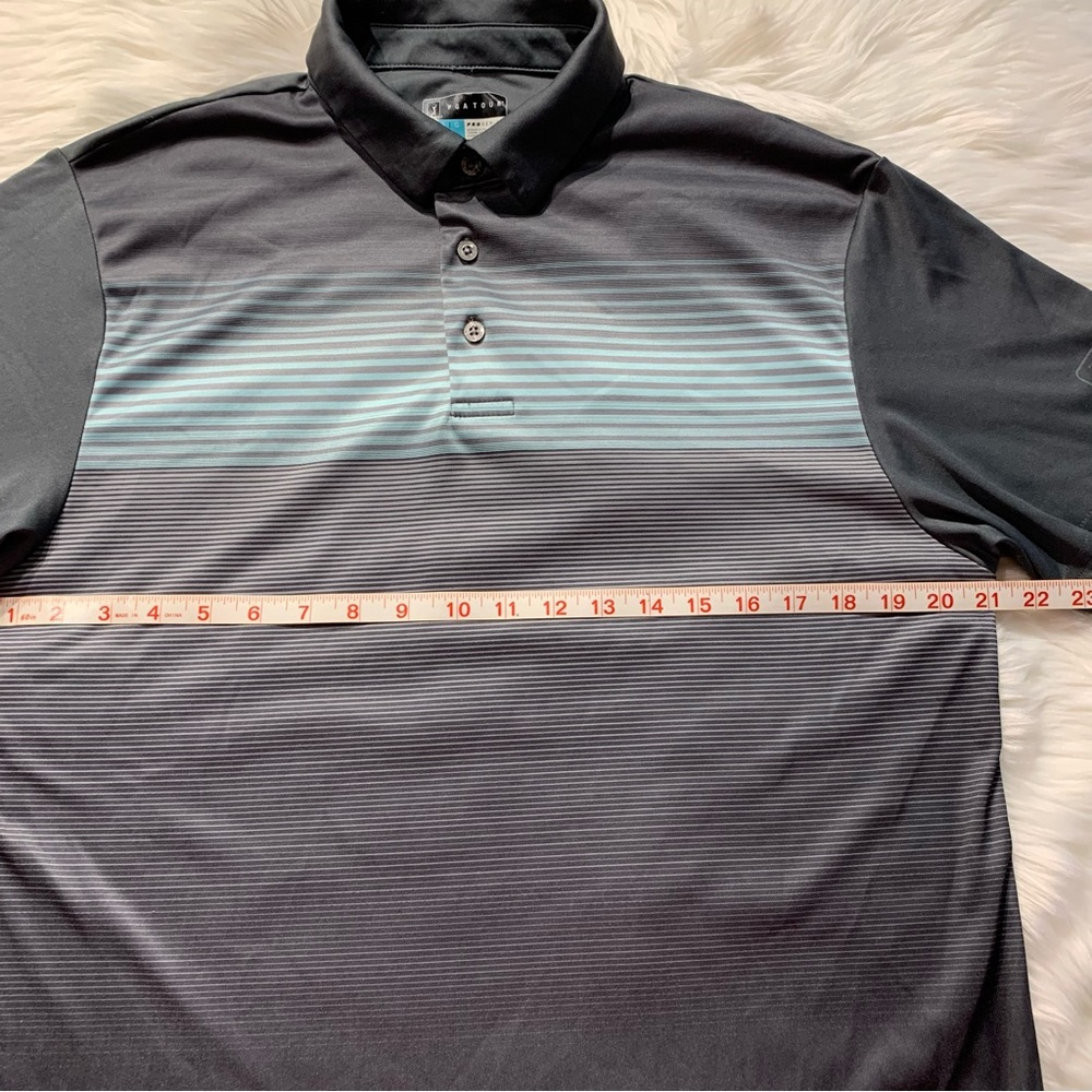 PGA TOUR APPAREL Ombre Fade Chest Print Short Sleeve Golf Polo Shirt - Picture 13 of 14
